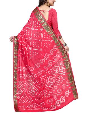 pink georgette saree with blouse - 15252899 - Standard Image - 2