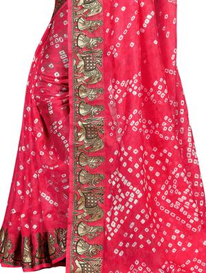 pink georgette saree with blouse - 15252899 - Standard Image - 3