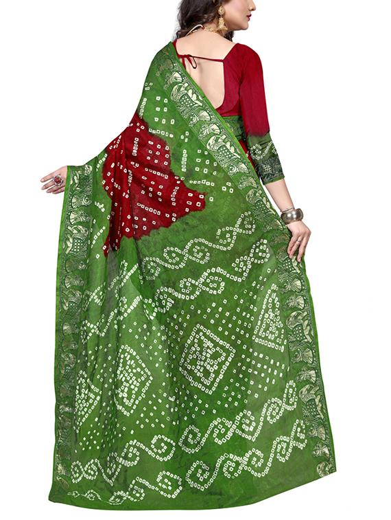 maroon georgette saree with blouse - 15252903 - Zoom Image - 2