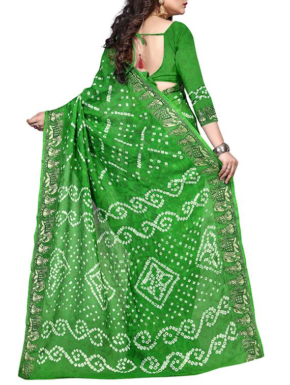 green georgette saree with blouse - 15252907 - Zoom Image - 2