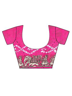 pink georgette saree with blouse - 15252908 - Standard Image - 4