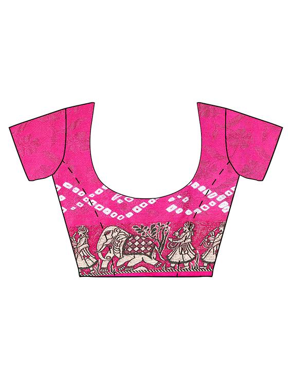 pink georgette saree with blouse - 15252908 - Zoom Image - 4
