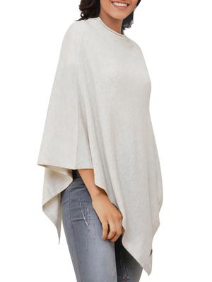 white solid poncho - 15253456 - Standard Image - 2