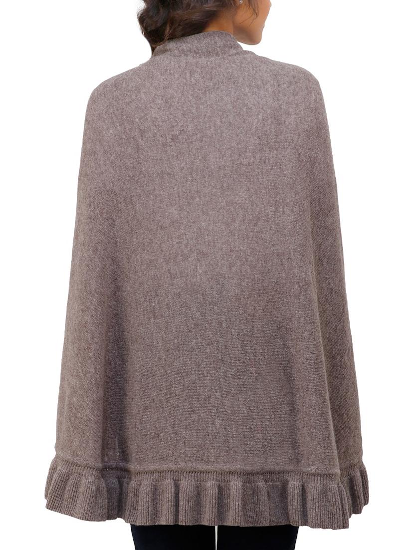 ruffled hem solid cape - 15253460 - Zoom Image - 3