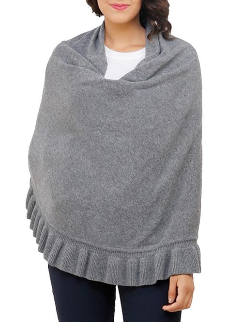 ruffled hem solid cape - 15253461 - Standard Image - 1