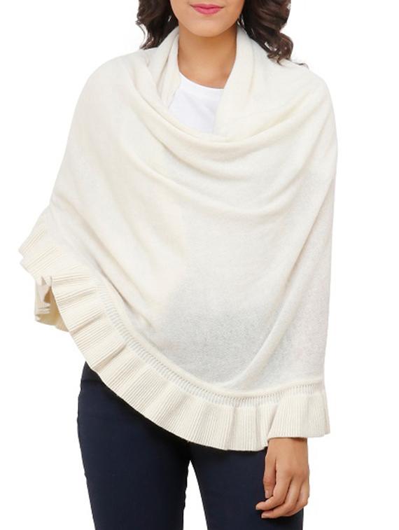 ruffled hem solid cape - 15253463 - Zoom Image - 1