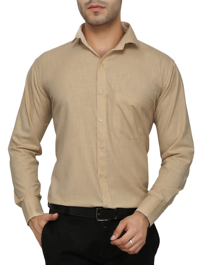 beige cotton formal shirt - 15253706 - Zoom Image - 1