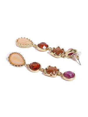 multi colored metal drop earring - 15253837 - Standard Image - 3