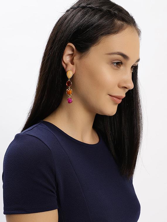 multi colored metal drop earring - 15253837 - Zoom Image - 1
