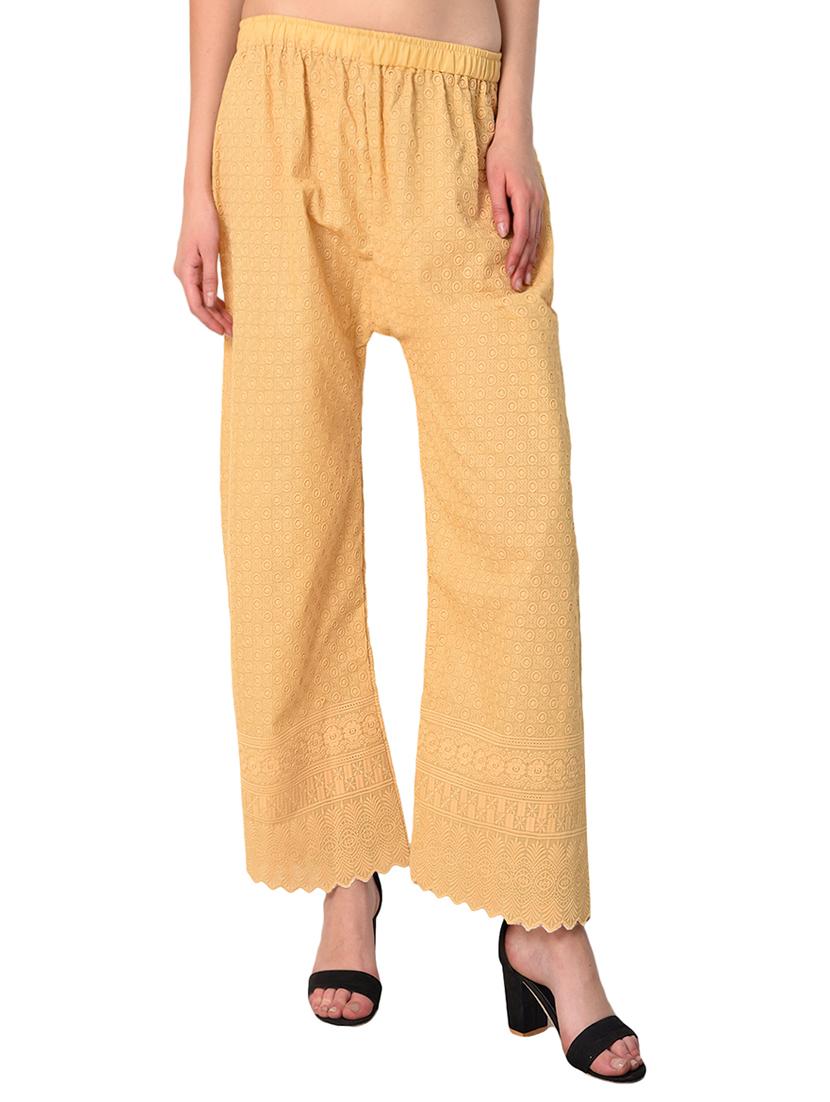 beige cotton straight palazzo - 15254196 - Zoom Image - 1