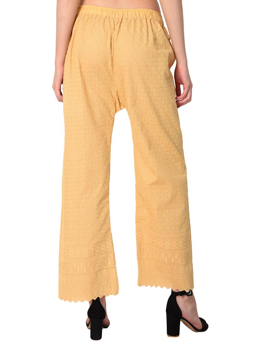beige cotton straight palazzo - 15254196 - Zoom Image - 3