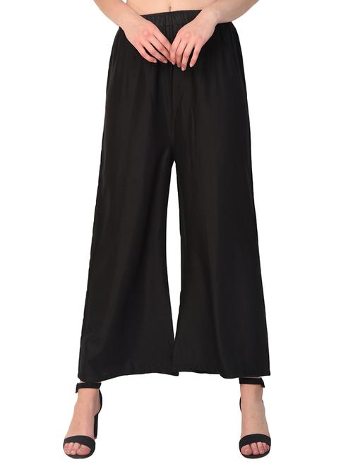 black rayon palazzos - 15254198 - Standard Image - 1