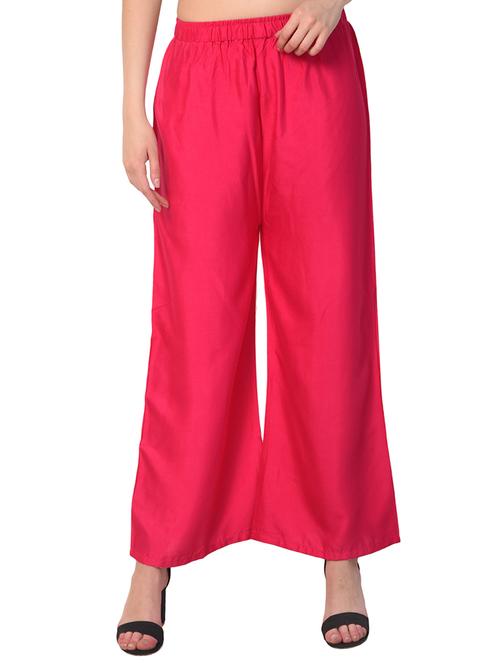 pink rayon palazzos - 15254199 - Standard Image - 1