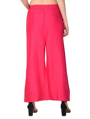 pink rayon palazzos - 15254199 - Standard Image - 3