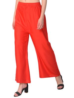 red rayon palazzos - 15254200 - Standard Image - 2