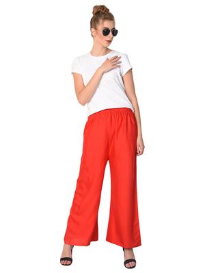 red rayon palazzos - 15254200 - Standard Image - 4
