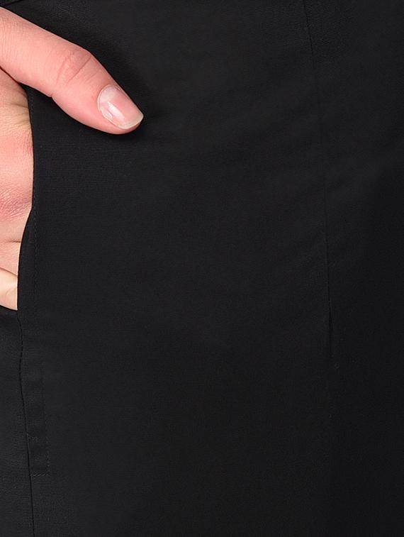 black cotton lycra flat front trousers - 15254220 - Zoom Image - 5