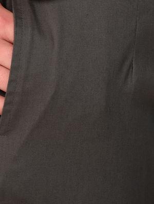 grey cotton lycra flat front trousers - 15254221 - Standard Image - 5