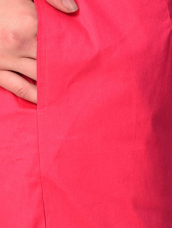 pink cotton lycra flat front trousers - 15254223 - Zoom Image - 5