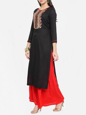 yoke embroidered kurta palazzo set - 15255192 - Standard Image - 2