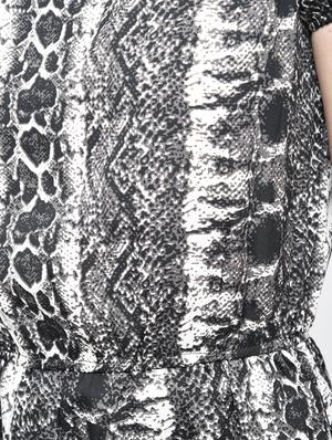 black georgette snake print blouson dress - 15255431 - Standard Image - 6