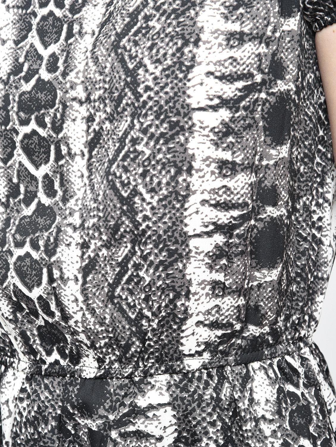 black georgette snake print blouson dress - 15255431 - Zoom Image - 6