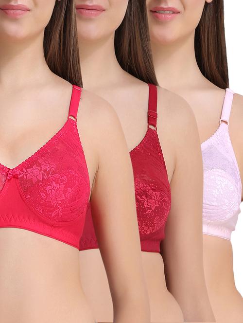 set of 3 bow patch bra - 15255594 - Standard Image - 1