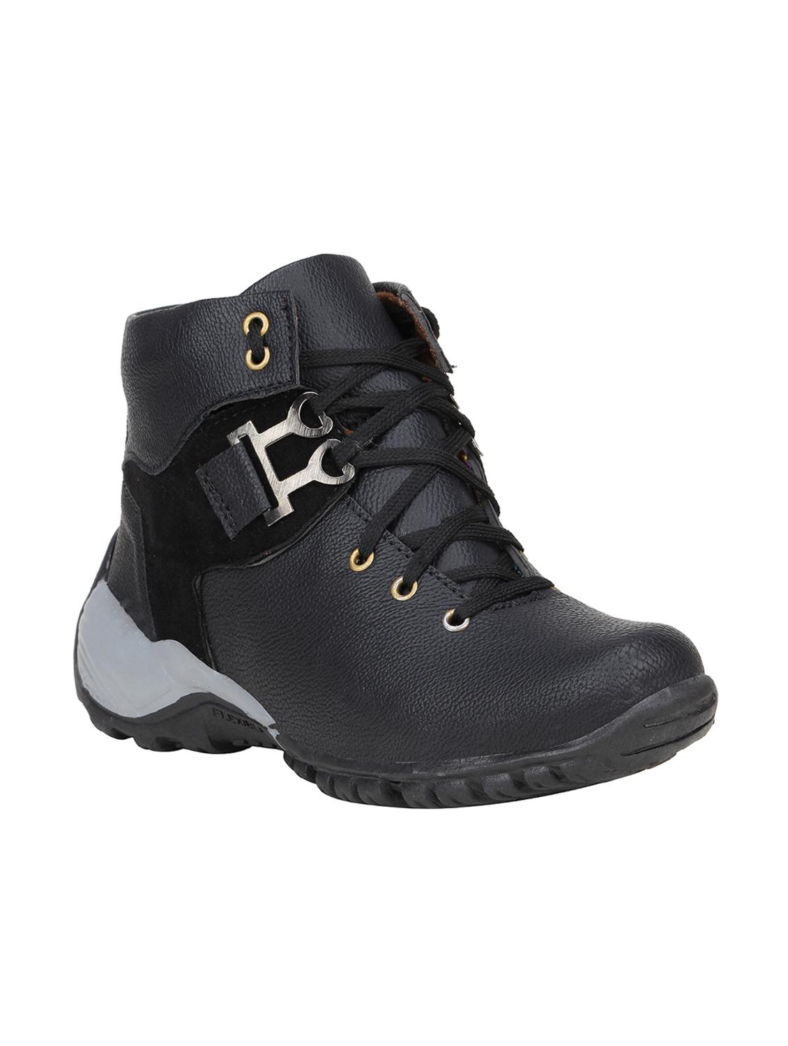 black leatherette low ankle boot - 15256196 - Zoom Image - 1