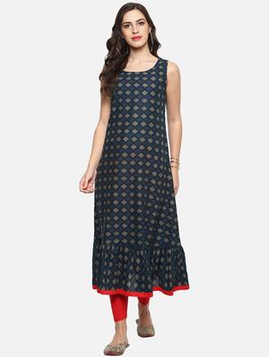 printed layered kurta - 15256390 - Standard Image - 4