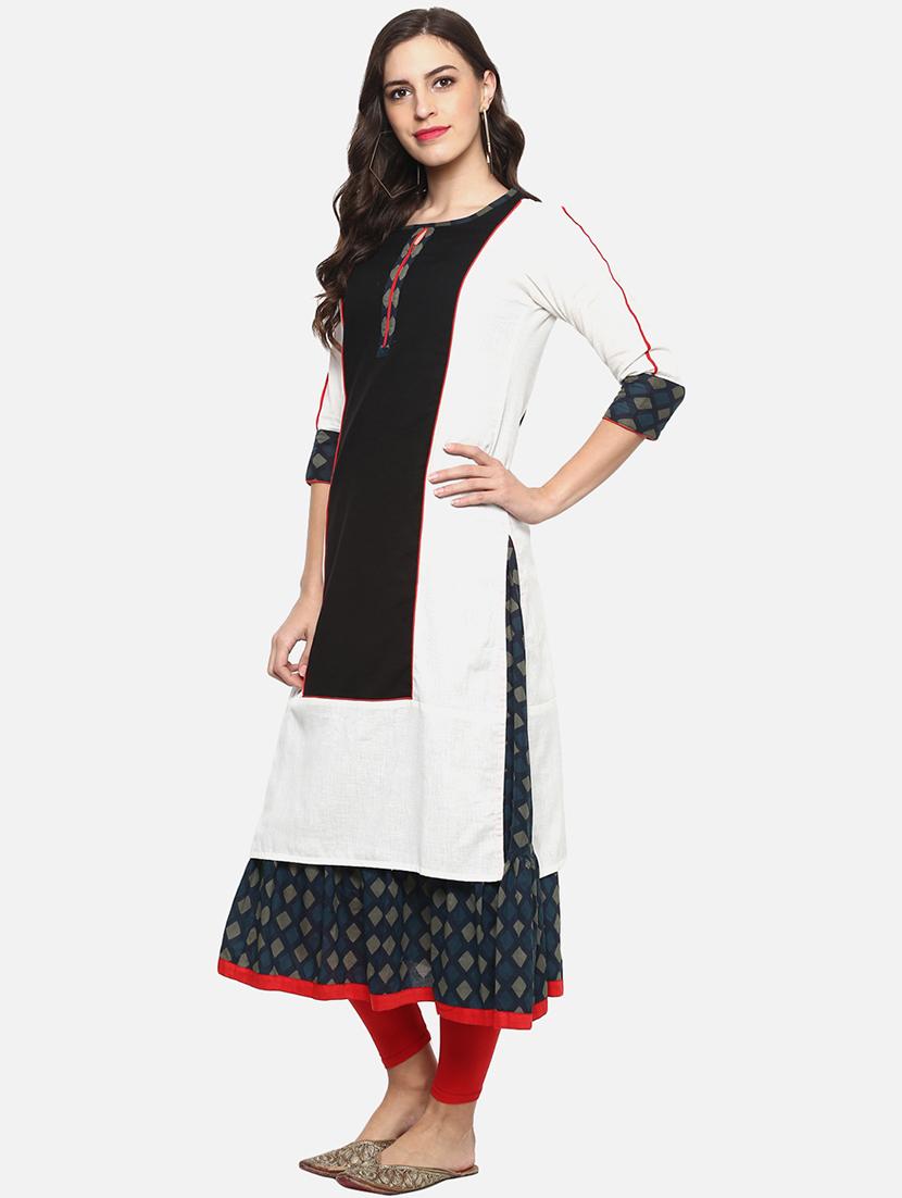 printed layered kurta - 15256390 - Zoom Image - 2