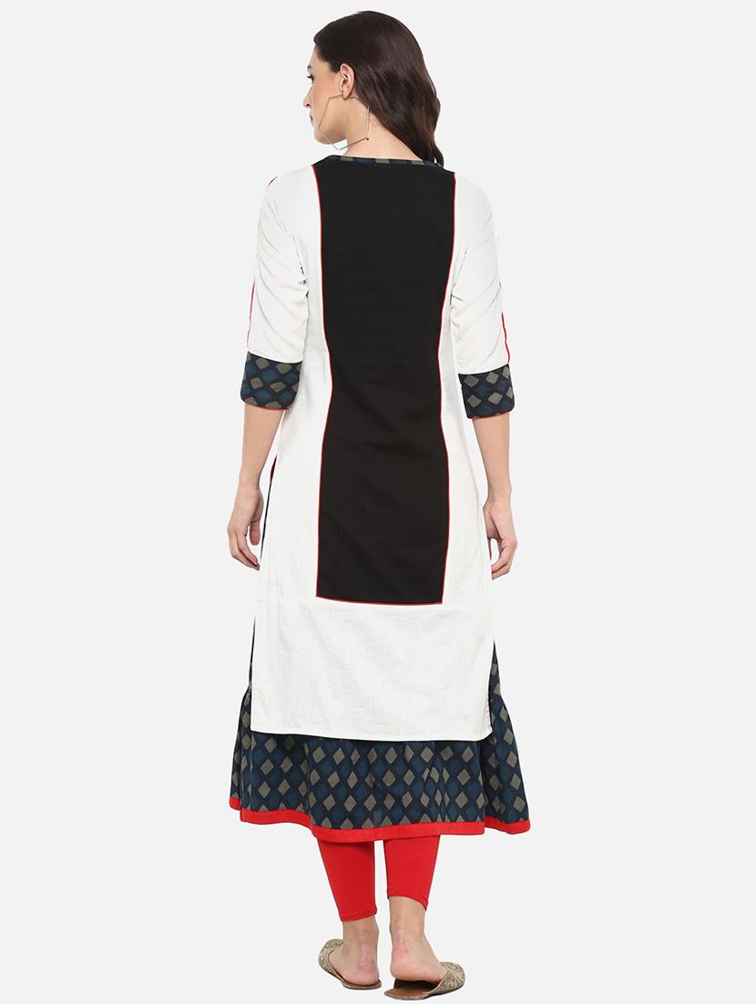 printed layered kurta - 15256390 - Zoom Image - 3