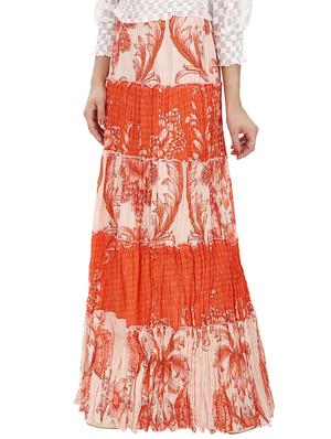 orange cotton aline skirt - 15258097 - Standard Image - 3