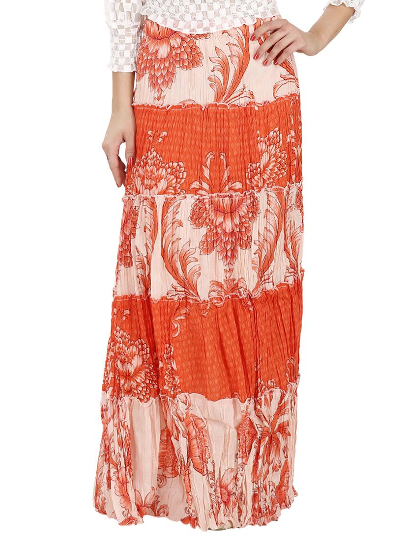 orange cotton aline skirt - 15258097 - Zoom Image - 2