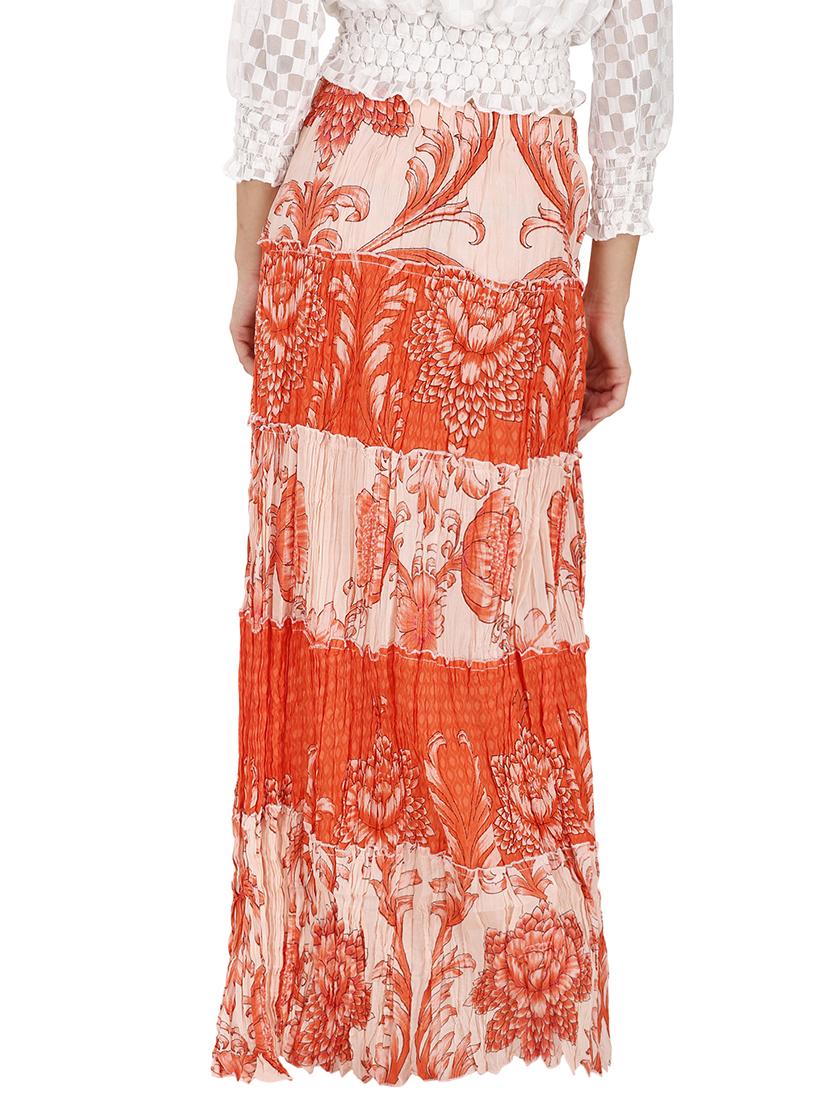 orange cotton aline skirt - 15258097 - Zoom Image - 4