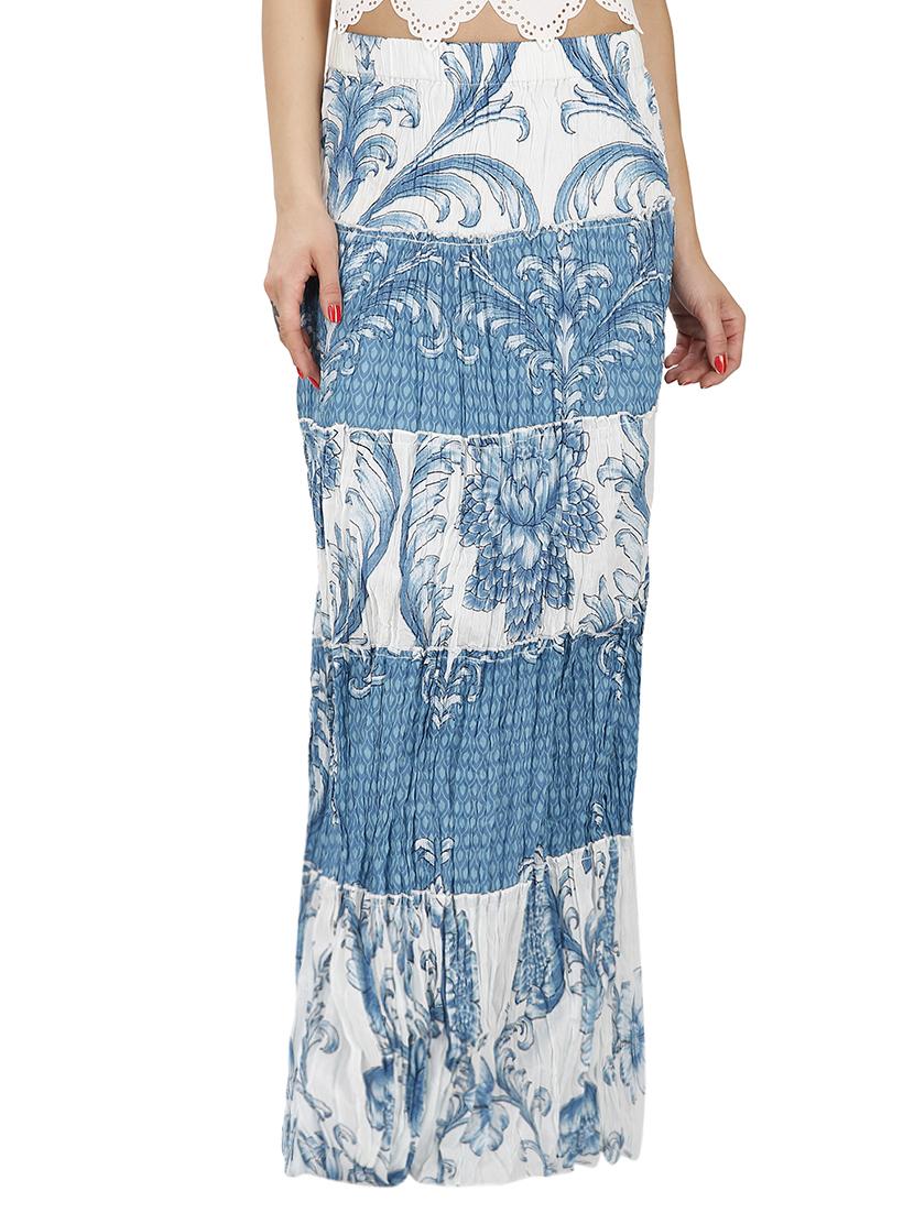 light blue cotton aline skirt - 15258098 - Zoom Image - 1