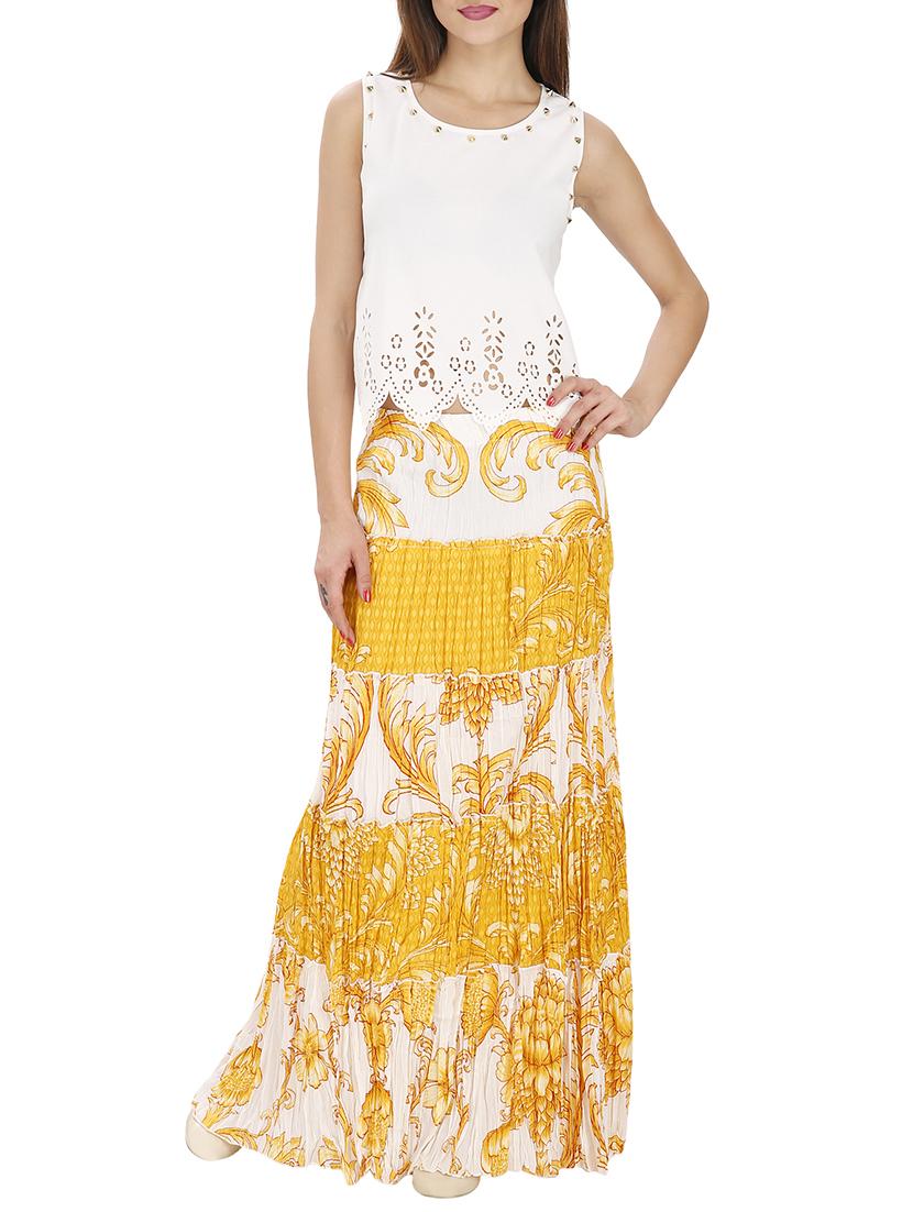 yellow cotton aline skirt - 15258099 - Zoom Image - 4