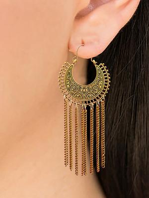 gold chandelier earrings - 15258222 - Standard Image - 2