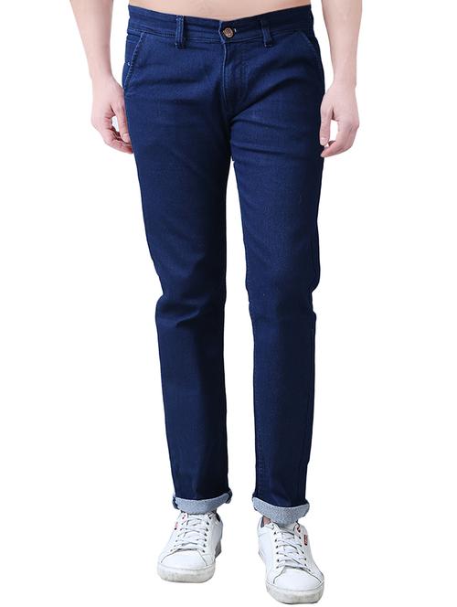 blue cotton blend plain jeans - 15258454 - Very Small Image - 1