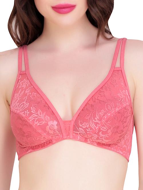 textured detail plunge neck bra - 15258565 - Standard Image - 1