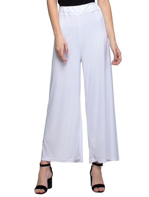 solid white viscose palazzo - 15258610 - Very Small Image - 1
