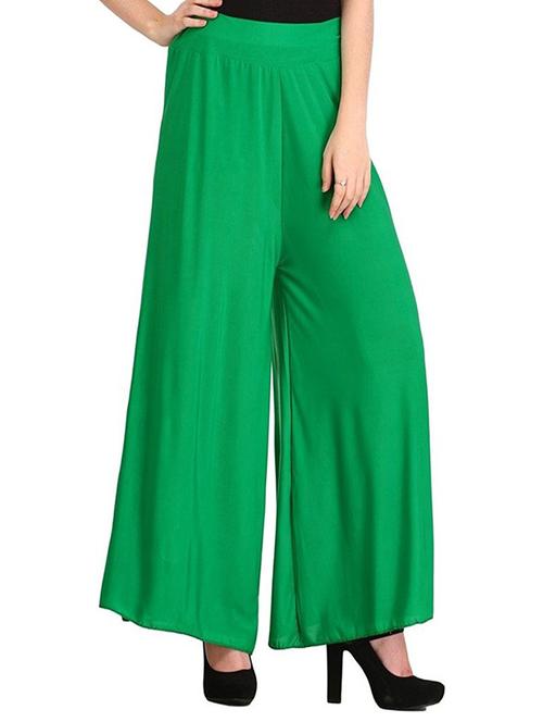 green viscose palazzos - 15258620 - Standard Image - 1