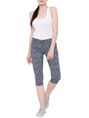 blue cotton printed capri - 15259271 - Standard Image - 4