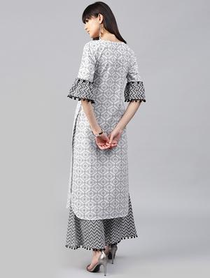 printed kurta palazzo set - 15259898 - Standard Image - 3