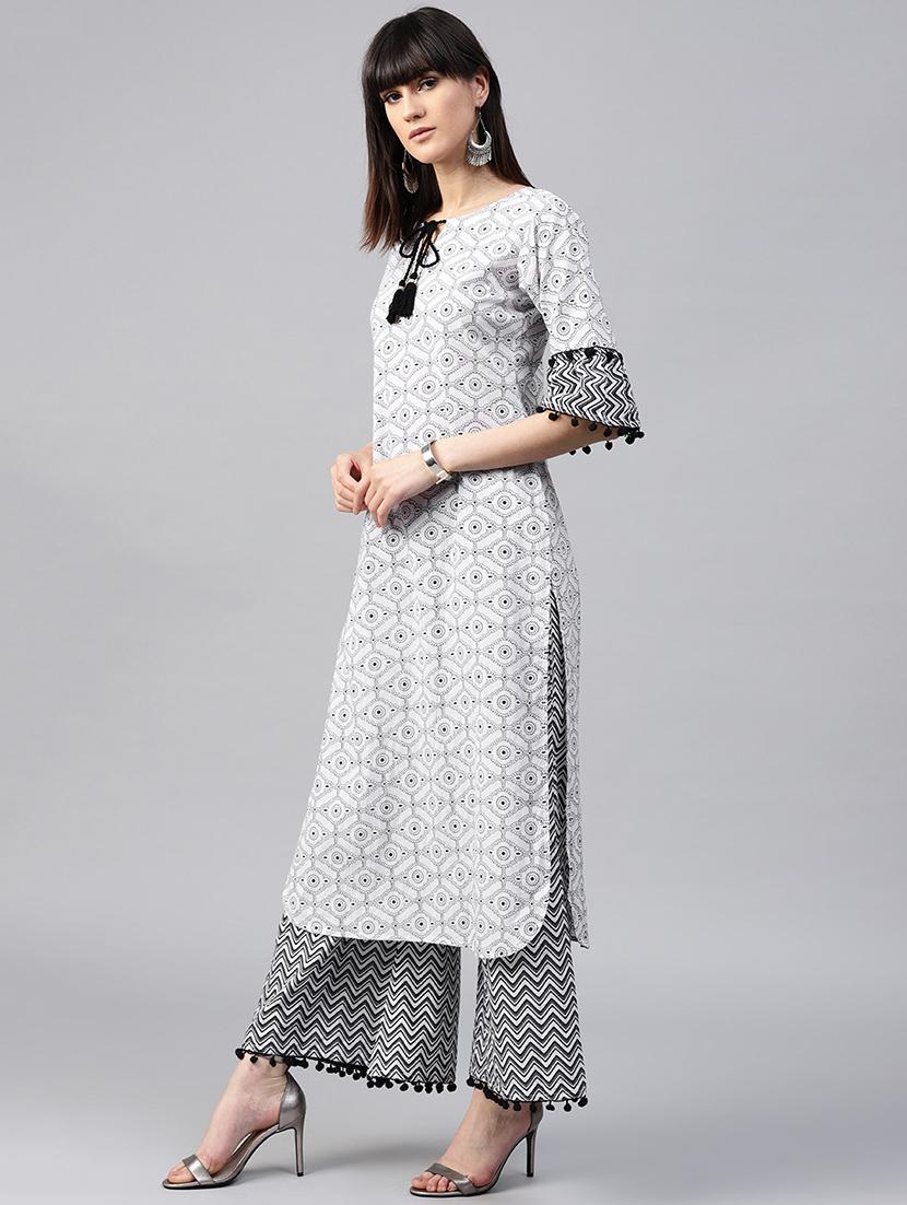 printed kurta palazzo set - 15259898 - Zoom Image - 2