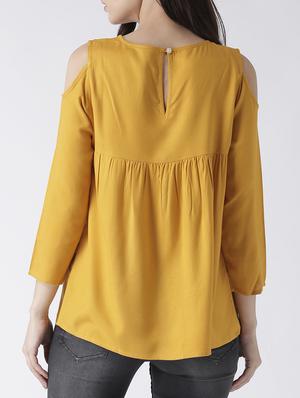 cold shoulder embroidered top - 15260007 - Standard Image - 3
