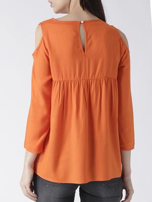 cold shoulder embroidered top - 15260009 - Standard Image - 3