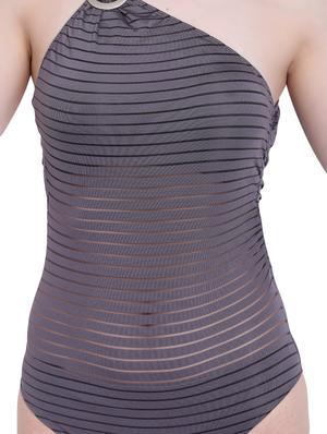 grey striped monokini - 15260575 - Standard Image - 4