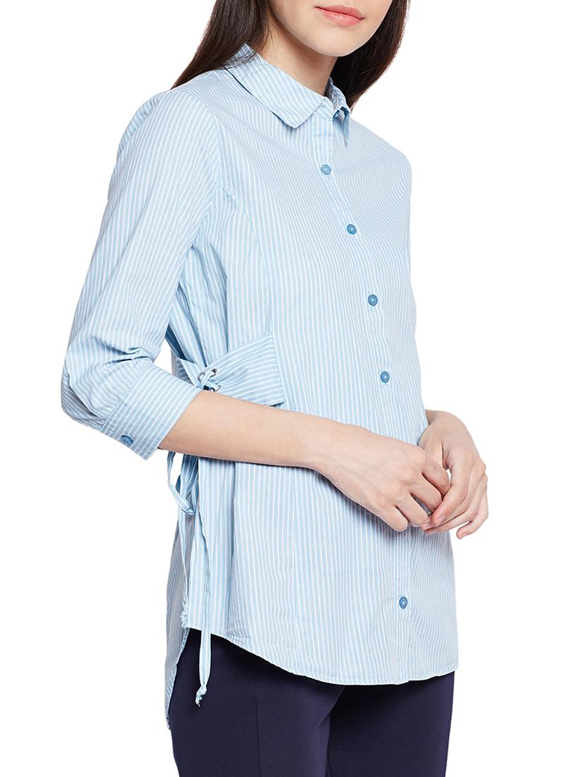blue striped cotton shirt - 15260774 - Zoom Image - 2