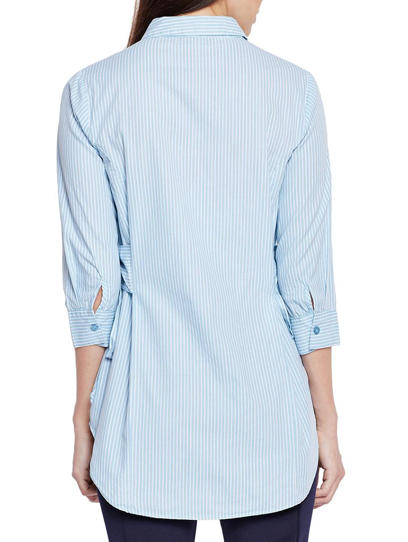 blue striped cotton shirt - 15260774 - Zoom Image - 3