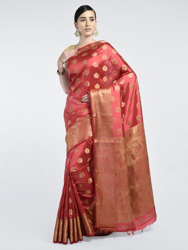 Zari woven saree with blouse - 15261829 - Very Small Image - 1